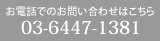 電話でのお問い合わせはこちら［03-6447-1381］